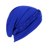 Maxbell Women Indian Turban Hat Headwrap Head Cover Beanie Hats Bandana blue