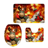 Max Christmas Toilet Seat Cover Rug Bathmat Bathroom Xmas Decor Party Decor J