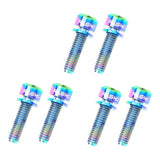 Maxbell 6 Pieces Fixed Gear Bicycle Handlebar Stem Screw Bolt Washer M5x20 Colorful