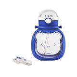 Maxbell Outdoor Sports Water Kettle Bear Astronaut Straw Cup for Picnic Sports Blue