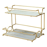 Maxbell 2 Tiers Standing Rack Storage Shelf for Bedroom Dressing Table Living Room StyleC