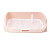 Maxbell Portable Dog Toilet Puppy Potty Tray Mesh Grids Indoor Puppy Pee Tray Bedpan Pink