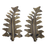 Max 2pcs Curtain Tieback Hooks Leaf-Shaped Drapery Holder Wall Hanger Bronze
