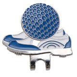 Maxbell Golf Hat Clip with Detachable Magnetic Ball Marker Sneaker Pattern Blue