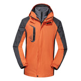 Maxbell Men Windproof Coat Casual Jackets Winter Windbreaker for Skiing Camping 5XL Orange