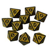 Maxbell 10Pcs 15mm Dices Acrylic Party Game Dices 8 Sided Dices Set for Party KTV Yellow