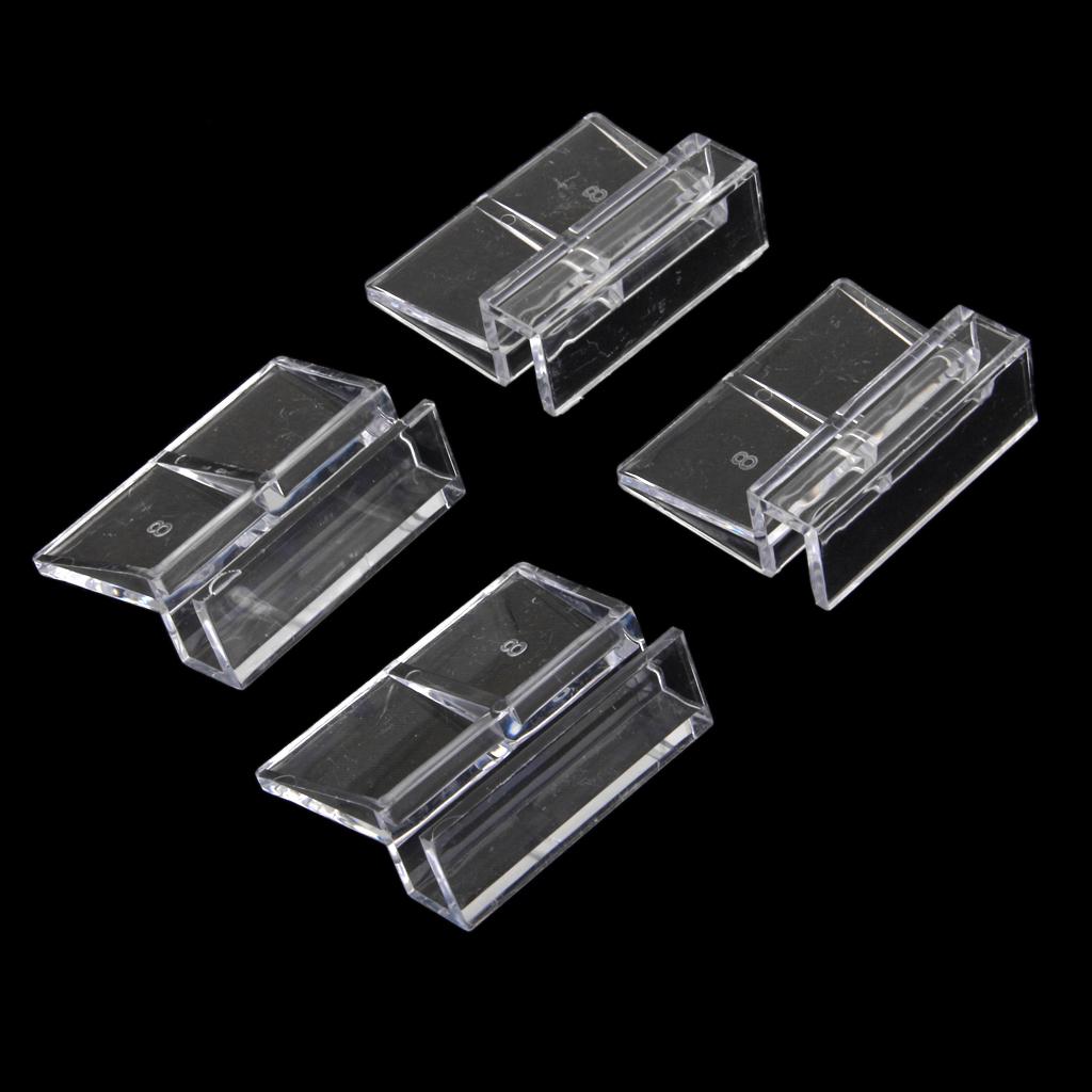 Maxbell 4Pcs Aquarium Fish Tank Plastic Clips Glass Cover Strong Support Holders 8mm