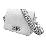 Maxbell Women Shoulder Bag Women Clutch Purse Women Handbag Chunky Chain Quilted White