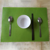 Max PVC Rectangle Placemat for Dining Table Table Mat Washable Dinner Mat Green