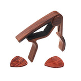 Max Maxb Guitar Capo with 2pcs Picks Wood
