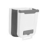 Maxbell Hanging Trash Can Mounted Collapsible for Counter Top Cabinet Kitchen Gray white