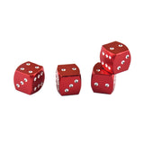 Max 4 Pieces Dice Dust Valve Caps Novelty Fun Retro Auto Car-styling Red