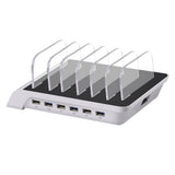 Maxbell Multi Port Fast Charging USB Phone Charger Station Dock Stand US Plug Silver