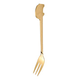 Maxbell Stainless Steel Utensils Coffee Tea Dessert Spoon Fork Golden Fork