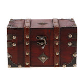 Max Antique Wooden Jewelry Storage Case Treasure Chest Box Home Table Decor A