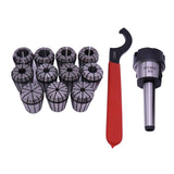 Max ER32 Chuck MT2 Shank Spanner with 11 PC Collet Set For Workholding Engraving