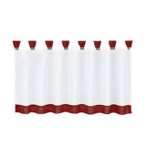 Max Customize Cafe Window Curtain Kitchen Curtain Tier #6 57x24 Inch, Wine Red
