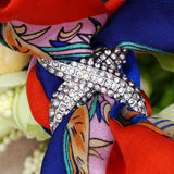 Maxbell Women Elegant Silk Scarf Clips Rings Holder Buckle for Wedding Party  silver