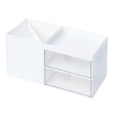 Maxbell Multifunctional Household Office Supplies 2 Drawers Desktop Organizer White - Aladdin Shoppers