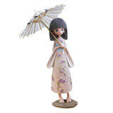 Maxbell Resin Girls Under Umbrella Statue Ornaments for Home Decor 4 styles White