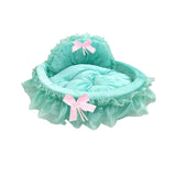 Maxbell Lace Pet Dog Bed Dog House Kennel Princess for Indoor Cats Small Cats Kitten S Green