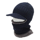 Maxbell One Piece Winter Hat Head Wear Thermal Thicken Conjoined Hat for Cycling Blue