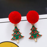 Maxbell Christmas Tree and Santa Claus Snowman Ear Studs Asymmetry Earrings Type3