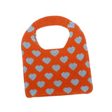 Maxbell Portable Women Knitted Handbag Tote Party Shopping Hollow Heart Summer Orange