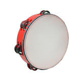 Maxbell Wooden Handheld Tambourines Metal Jingles Percussion for Church Party Adults 8inch Red