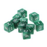 Maxbell Pack of 10pcs Pearl Green D6 Six Sided Game Dice D&D TRPG Games Party Supplies Toys