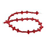 Maxbell 1 Strand Howlite Turquoise Loose Cross Spacer Beads Jewelry Making DIY Red