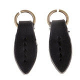 Max Vintage PU Leather Zipper Pull Zipp Puller Leaf Shape Sewing Fastener Black