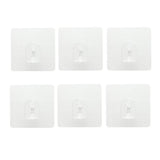 Max Traceless Wall Hook Adhesive Sticky Clothes Hanger 70x70mm Clear -6pcs
