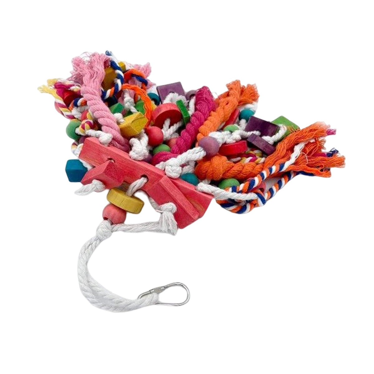Maxbell Large Parrot Toys Cage Bite Hanging Swing Natural Wood Perch for Finches