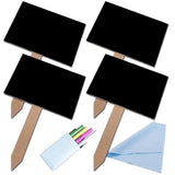 Max Maxb 4Pcs Small MDF Blackboard Chalkboard with Stick Price Tags Message Board