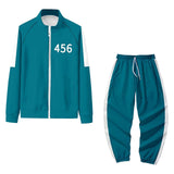 Maxbell Squid Game Themed Tracksuit Cosplay Costume Jacket Pants Set Blue M 456
