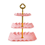 Maxbell Cupcake Stand 3 Tier Plastic Cookie tower for Birthday Wedding Parties Pink