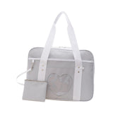 Maxbell Girls Shoulder Bag Travel Bag for Work,Gym, Sports with Heart Shape Pocket Grey