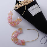 Maxbell Women Bohemian Statement Drop Dangle Earring Acrylic Resin Earring Pink