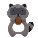 Maxbell Silicone Teething Teether Necklace Chew Baby BPA Free Jewelry Gray Raccoon