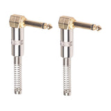Maxbell 2Pieces Zinc Alloy L Shape 6.35mm Mono DIY Jack Plug for Guitar Mic Audio