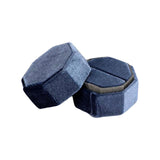 Maxbell Ring Box Holder Case Elegant and Luxurious Display Box for Engagement Gifts Gray blue