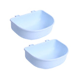 Maxbell 2Pcs Pet Kennel Cage Bowls Slow Feeding for Chinchillas Rabbit Small Animals Blue