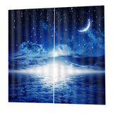 Max 2 Pcs/Panels Decorative Moon Star Cloud Image Digital Printed Curtain Drape
