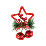 Maxbell Christmas Hanging Bow Bell Pendant Decor Ornament for New Year Indoor red