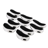 Maxbell 10Pcs Golf Irons Head Cover Set with Transparent View Windows Replacement white black