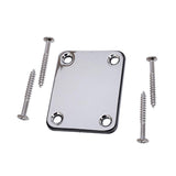 Maxbell 1 Set Guitar Neck Plate for Electric Guitar Bass Replacement Silver