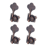 Maxbell 4 Pieces Opened Electric Bass Tuning Pegs for Ukulele Electric Guitar 4R Red Bronze