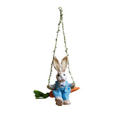 Maxbell Easter Bunny Pendant Rustic Swing Rabbit Hanging Ornament for Bedroom Office Male
