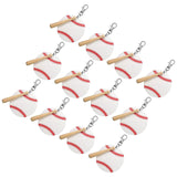 Maxbell 12x Baseball Keychains Key Holder Wooden Bats for Men Adults Party Favors
